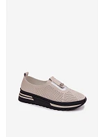 Dámské pohodlné boty z pravé kůže S.Barski LR61-7092 Béžové Dámské pohodlné boty z pravé kůže S.Barski LR61-7092 Béžové