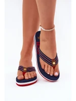 Dámské žabky na klínku Big Star – tmavě modré