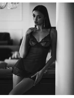 Dámská svůdná košilka Nightly Blue Chemise tm. modrá - Obsessive