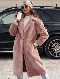 Dámský zimní kabát GLAMFUR dlouhý kožich růžový FashionStreet TY4700