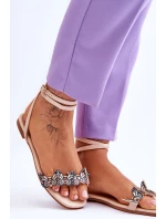 Dámské sandály s ozdobnými motýlky Béžove Jeane