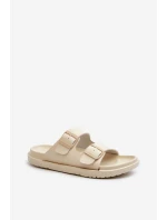 Lehké Pěnové Dámské Žabky S Sponami Big Star NN274A752 Béžové