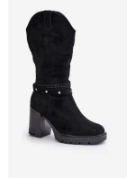 Dámské Kozačky Do Poloviny Lýtka Na Podpatku Zateplené Černé Ivanelis Dámské Kozačky Do Poloviny Lýtka Na Podpatku Zateplené Černé Ivanelis
