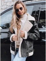 Dámská černá bunda z ovčí kůže ramones FashionStreet TY5247