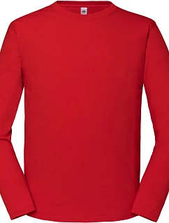 Fruit of the Loom Iconic 195 LSL Pánské tričko z těžké bavlny s dl. rukávem 16.1360 red