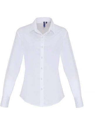 Premier PR 344 Popelínová elastická halenka s dl. rukávem 39.0344 white Premier PR 344 Popelínová elastická halenka s dl. rukávem 39.0344 white