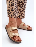 Dámské sandály se zlatými přezkami Fronila