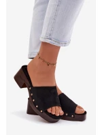 Dámské sandály na klíně s zlatými přezkami Černé Davessa