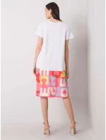 Šaty DHJ SK 13119.26P bílá a růžová Šaty DHJ SK 13119.26P bílá a růžová