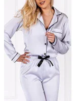 Pyžamo Classic Look Silver - Momenti Per Me Pyžamo Classic Look Silver - Momenti Per Me