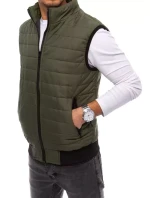 Pánská prošívaná zelená vesta FashionStreet TX4019 Pánská prošívaná zelená vesta FashionStreet TX4019