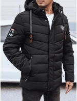 Pánská prošívaná zimní bunda s kapucí černá FashionStreet TX5059