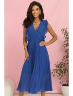 315-8 EMILY plisované šaty s volánky a výstřihem - barva CHABRIEL 315-8 EMILY plisované šaty s volánky a výstřihem - barva CHABRIEL