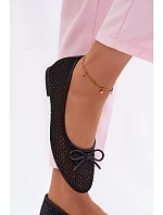 Síťované baleríny s ozdobou Vinceza 62270 Černé