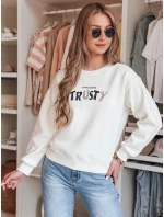 Dámská oversize mikina s výšivkou SOFTRUS ecru FashionStreet BY1411