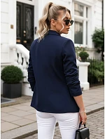 Dámská klasická bunda s volánkovými rukávy tmavě modrá FashionStreet PY0139 Dámská klasická bunda s volánkovými rukávy tmavě modrá FashionStreet PY0139