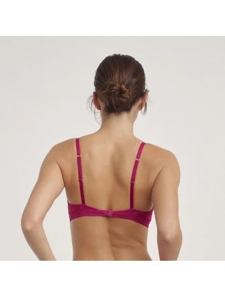 Dámská krajková podprsenka bez kostic DIM ROMANCE TRIANGLE WIREFREE BRA - DIM - červená
