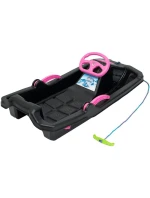 PLASTOVÉ SLEVY S BRZDOU A ŘÍDICÍM PRVKEM ADAŚ 84x43x25CM ČERNÁ S ČERVENOU BARVOU