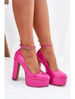 Lakovane Lodičky Na Vysokém Podpatku A Platformě Růžové Nianka
