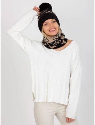 Dámská čepice AT CZ CM 317 černá a béžová Dámská čepice AT CZ CM 317 černá a béžová