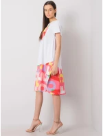 Šaty DHJ SK 13119.26P bílá a růžová Šaty DHJ SK 13119.26P bílá a růžová