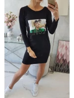 Šaty s potiskem lásky černé