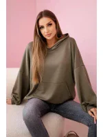 Mikina s kapucí masielko khaki Mikina s kapucí masielko khaki