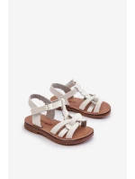 Dětské sandálky se suchým zipem bílé Marimona