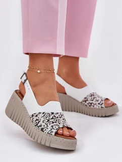 Dámské Sandály Z Přírodní Kůže Na Klínu Bílé Artiker 56C0958