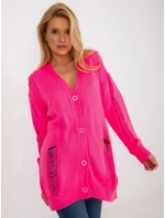 Dámský kardigan LC SW 8042.69 fluo růžová - FPrice Dámský kardigan LC SW 8042.69 fluo růžová - FPrice