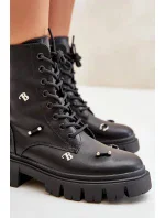 Dámské Workery Boty S Ozdobami Eko Kožené Černé Cadenilla Dámské Workery Boty S Ozdobami Eko Kožené Černé Cadenilla