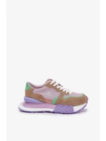 Dámské semišové tenisky na platformě Big Star – růžové