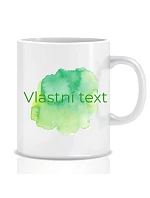 Personalizovaný klasický bílý keramický hrníček 300 ml s barevnou skvrnou