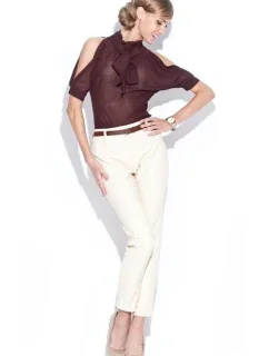 Dámská halenka M113 brown - FIGL