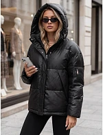 Dámská zimní prošívaná bunda s kapucí, černá, FashionStreet TY5966