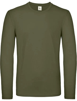 B&C #E150 LSL Tričko s dlouhým rukávem 01.005T urban khaki
