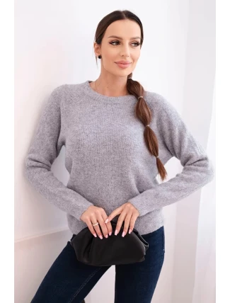 Dámský svetr z baby alpaky s dlouhým rukávem světle šedý