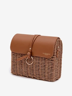 Malá Pletená Kabelka s Řetízkem Hnědá Renara