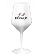MOJA ODMENA - biely nerozbitný pohár na víno 470 ml