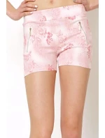 Dámské bavlněné elastické šortky BLACK&FISH zdobené zipy korálová/mint/béžová - BLACK&FISH Dámské bavlněné elastické šortky BLACK&FISH zdobené zipy korálová/mint/béžová - BLACK&FISH