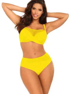 Dámské dvoudílné plavky Fashion 16 S1002N2-21 žluté - Self