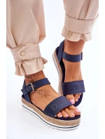 Dámské pohodlné sandály na platformě Big Star LL274869 námořnická modrá