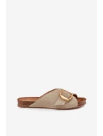 Kožené Pantofle Se Zlatou Sponou Maciejka 07000-22 Pistácie Kožené Pantofle Se Zlatou Sponou Maciejka 07000-22 Pistácie