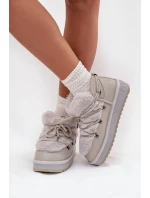 Nízké sněhule na platformě s kožešinkou D.Franklin DFSH370011 světle šedé