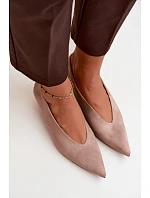 Kožené lodičky s kitten heel béžové Nuretta Kožené lodičky s kitten heel béžové Nuretta