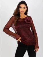 Dámská halenka s tílkem LK KMPL 506635.54P černá a červená - FPrice Dámská halenka s tílkem LK KMPL 506635.54P černá a červená - FPrice