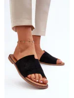 Dámské černé amite semišové pantofle Dámské černé amite semišové pantofle