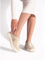 Stylové dámské polobotky hnědé platforma Stylové dámské polobotky hnědé platforma