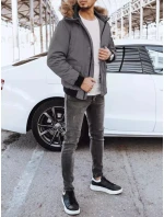 FashionStreet tmavě šedá pánská zimní bunda TX4306