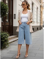 Dámské džínové šortky široké bermudy světle modré FashionStreet SY0547